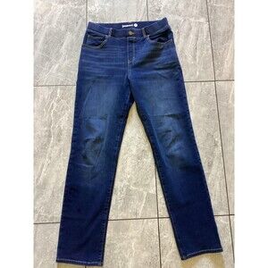 Betabrand Jeans Womens Medium Blue Yoga Denim Stretch Straight Leg Pants Casual